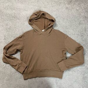 Michael Stars LA Women’s Small Brown Cropped Pullover Brown Hooded Sweatshirt